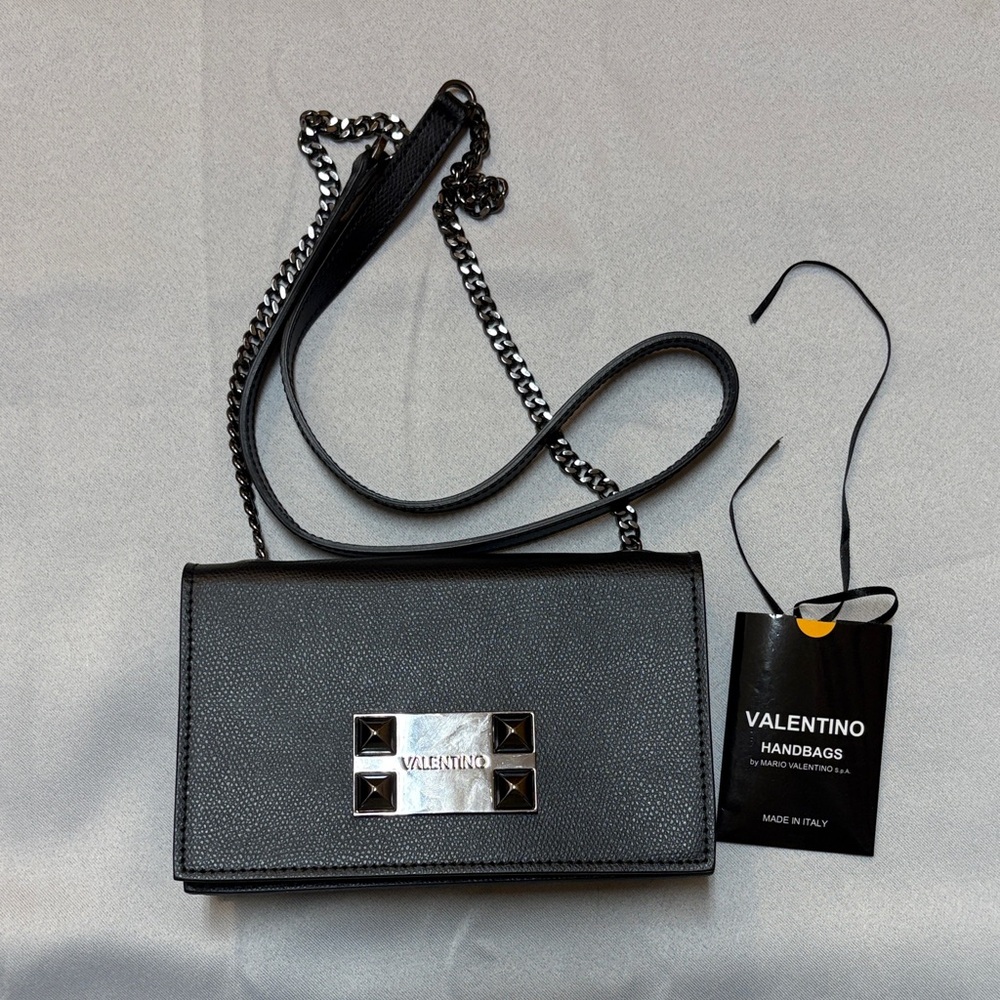 Valentino Black Crossbody Bag with Chain Strap